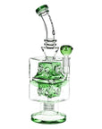 Pulsar Double Swiss Perc Blocks Glass Water Pipe - 12.5" / 14mm F / Blue