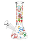 Pulsar World Peace Beaker Glass Water Pipe - 7.75" / 14mm F