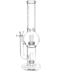 Pulsar Double Chamber Bubble Glass Water Pipe - 14" / 14mm F / Clear