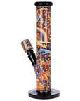 Pulsar Inside Print Straight Tube Glass Water Pipe | 11.25"