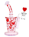 Pulsar Valentine's Love Hearts Glass Dab Rig Set - 8.5" / 14mm F