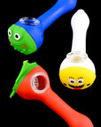 Silicone Character Hand Pipe “Critter Cap” – 4.5″