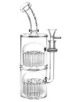 Pulsar 60-Arm Glass Water Pipe - 11" / 14mm F