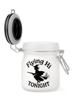 FLYING HI TONIGHT FROSTED GLASS STASH JAR WITH CLAMP LID