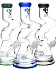 Diamond Glass Gold Zong Beaker Water Pipe - 11" / 14mm F / Colors Vary