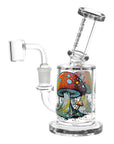 Pulsar Day Drippin' On Planet Shroom Glass Dab Rig - 6.25" / 14mm F