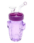 Colored Glass Cactus Water Pipe “Desert Sipper” – 3.5″