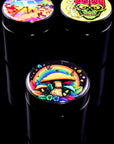 (Assorted) Black Glass Stash Jar – UV-Shield – Design Lid