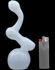 "Ivory Sherlock" Glass Sherlock Bubbler Pipe