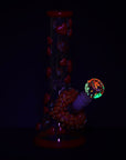 Pulsar Kiss My Lips Glow In Dark Beaker Glass Water Pipe - 9.75" / 14mm F