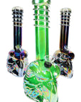 Metallic Eagle Glow-in-the-Dark Frit Soft Glass Bong “Roost Rocket” – 11″ – Assorted Colors