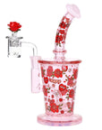 Pulsar Valentine's Rose Glass Dab Rig Set - 8.25" / 14mm F