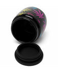 LARGE CERAMIC STASH JAR - WEED LEAFS