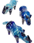 Silver Fumed Bubble-Dot Glass Rhino Hand Pipe “Savanna Tank” – Assorted Colors