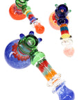 Frit Striped Ring Hammer Bubbler “Glass Parade” – 8½″ – Assorted Colors