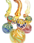 Silver Fumed Frit Sherlock Bubbler “Frit Wizard” – 7″ – Assorted Colors