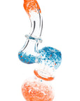 Clear Multicolor Frit Sherlock Bubbler “Confetti Curve” – 6½″ – Assorted