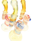Color-Changing Striped Glass Sherlock Bubbler “Ribbon Ghost” – 6½″ – Assorted