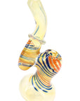 Color-Changing Striped Glass Sherlock Bubbler “Ribbon Ghost” – 6½″ – Assorted