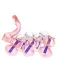 Glass Multi-Chamber Sherlock Bubbler “Bubble Train” – Gold Fumed