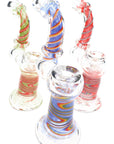 Rasta Swirl Striped Frit Sherlock Bubbler “Rasta Curl” – 6″ – Assorted Colors