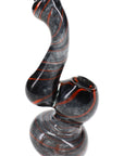 Swirl Striped Frit Glass Sherlock Bubbler “Candy Hook” – 4″ – Assorted Colors