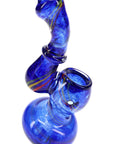Rasta Striped Frit Glass Sherlock Bubbler “Mini Sway” – 4″ – Assorted Colors