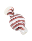 White Spiral Stripe Glass Carb Cap – Blue/Plum
