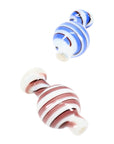 White Spiral Stripe Glass Carb Cap – Blue/Plum