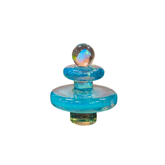 Royal Opal Terp Slurper Plug Cap | Profile View Blue | Golden Goat Quartz