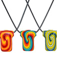 CaliBear Wigwag T-Shirt Art Glass Pendant Necklace