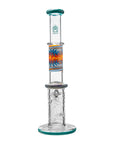 Calibear Wigwag Wall Perc Glass Bong with Encased Opal | 11.8" Artistic Pipe