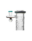 Calibear Wigwag Wall Perc Glass Bong with Encased Opal | 11.8" Artistic Pipe