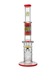 Calibear Wigwag Wall Perc Glass Bong with Encased Opal | 11.8" Artistic Pipe