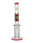 Calibear Wigwag Wall Perc Glass Bong with Encased Opal | 11.8" Artistic Pipe