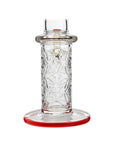 Calibear Wigwag Wall Perc Glass Bong with Encased Opal | 11.8" Artistic Pipe