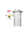 Calibear Wigwag Wall Perc Glass Bong with Encased Opal | 11.8" Artistic Pipe