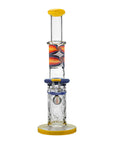 Calibear Wigwag Wall Perc Glass Bong with Encased Opal | 11.8" Artistic Pipe