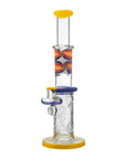 Calibear Wigwag Wall Perc Glass Bong with Encased Opal | 11.8" Artistic Pipe