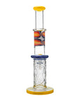 Calibear Wigwag Wall Perc Glass Bong with Encased Opal | 11.8" Artistic Pipe
