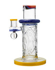 Calibear Wigwag Wall Perc Glass Bong with Encased Opal | 11.8" Artistic Pipe