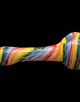 "Rainbow Tie-Dye" Glass Spoon Pipe on White