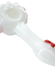 "White Heart" Solid Ivory Glass Spoon