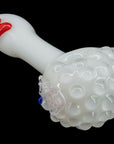"White Heart" Solid Ivory Glass Spoon