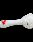 "White Heart" Solid Ivory Glass Spoon