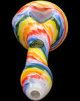 "Rainbow Tie-Dye" Glass Spoon Pipe on White