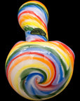 "Rainbow Tie-Dye" Glass Spoon Pipe on White