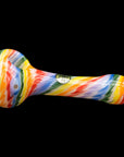 "Rainbow Tie-Dye" Glass Spoon Pipe on White