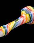 "Rainbow Tie-Dye" Glass Spoon Pipe on White