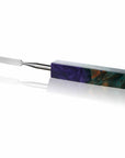 Rounded Blade Titanium Dab Tool | Purple & Wood Variation Image | Golden Goat Quartz